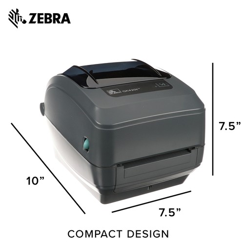 Zebra - GK420t Thermal Transfer Desktop Printer - GK42-102210-000 - Afbeelding 7 van 9
