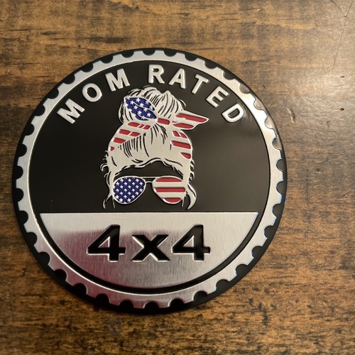 1 MOM Rated 4X4 Fender Badge for  JEEP WRANGLER YJ JL JK TJ CJ JT emblem USA - Picture 1 of 5