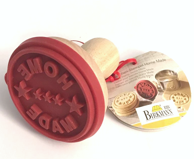 BIRKMANN German HOME MADE Wooden Rubber Holiday COOKIE STAMPER Stamp
