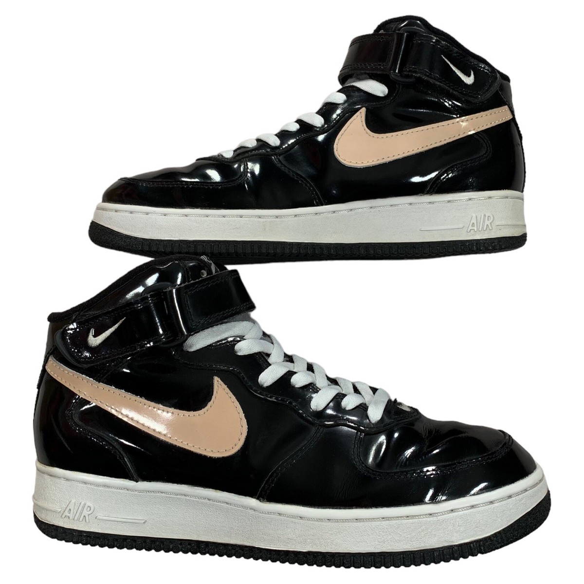 Vintage Nike Air Force 1 Mid SC Black White Patent Leather Vintage Nike Air Force 1 Mid SC Black White Patent Leather
