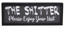 Funny-Shitter Toilet Sign Wall Hanging Bathroom Restroom Plaque Word Art Gift
