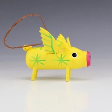 NATIVE AMERICAN NAVAJO FOLK ART FLYING PIG ORNAMENT BY CHANDLER BEGAYE