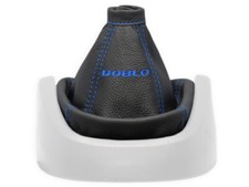 SCHALTMANSCHETTE FUR FIAT DOBLO 2 2010-2015 SCHALTSACK LEDER STICKEREI BLAU