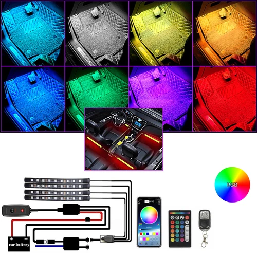 12x RGB LED Pods Rock Light Kit Underbody Glow Neon Lamp Bluetooth Music Control - Picture 2 of 11