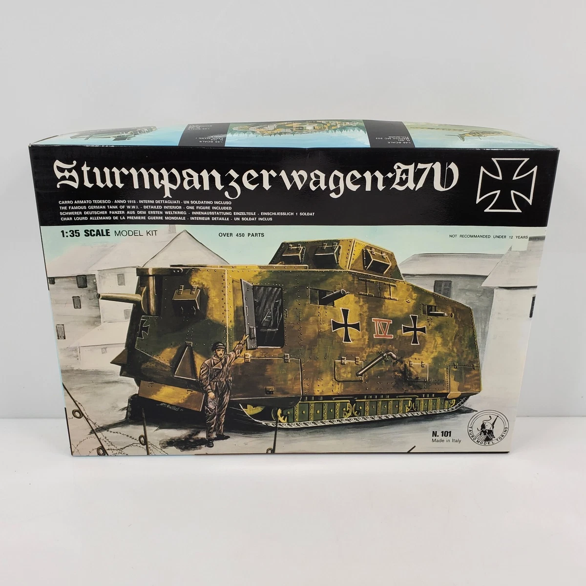 Rare Vintage Tauro Model Torino Sturmpanzerwagen A7V Tank Kit 1:35 101  Italy HTF | eBay