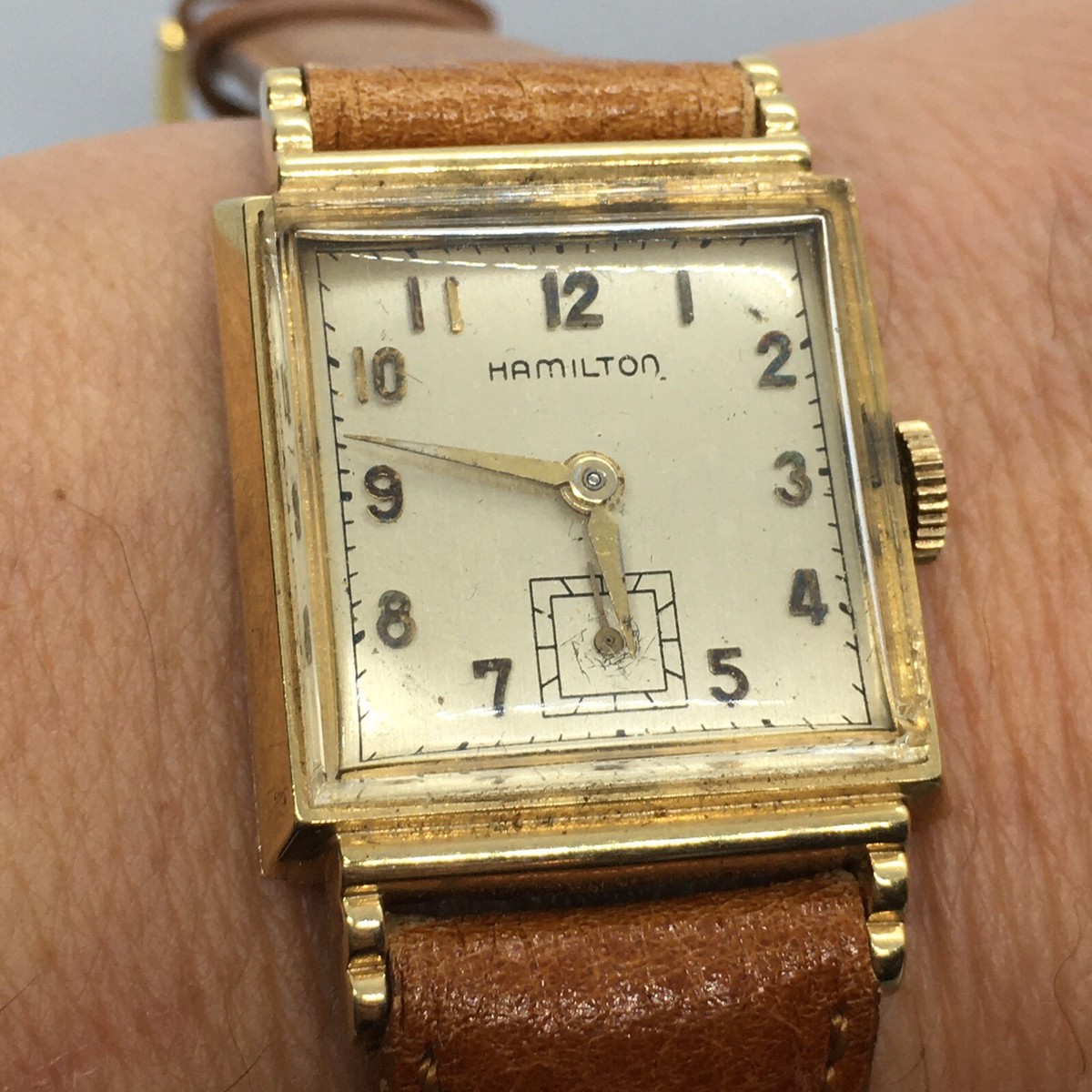 Vintage 14K Yellow Gold Hamilton Wrist Watch Square ref Vintage 14K Yellow Gold Hamilton Wrist Watch Square ref
