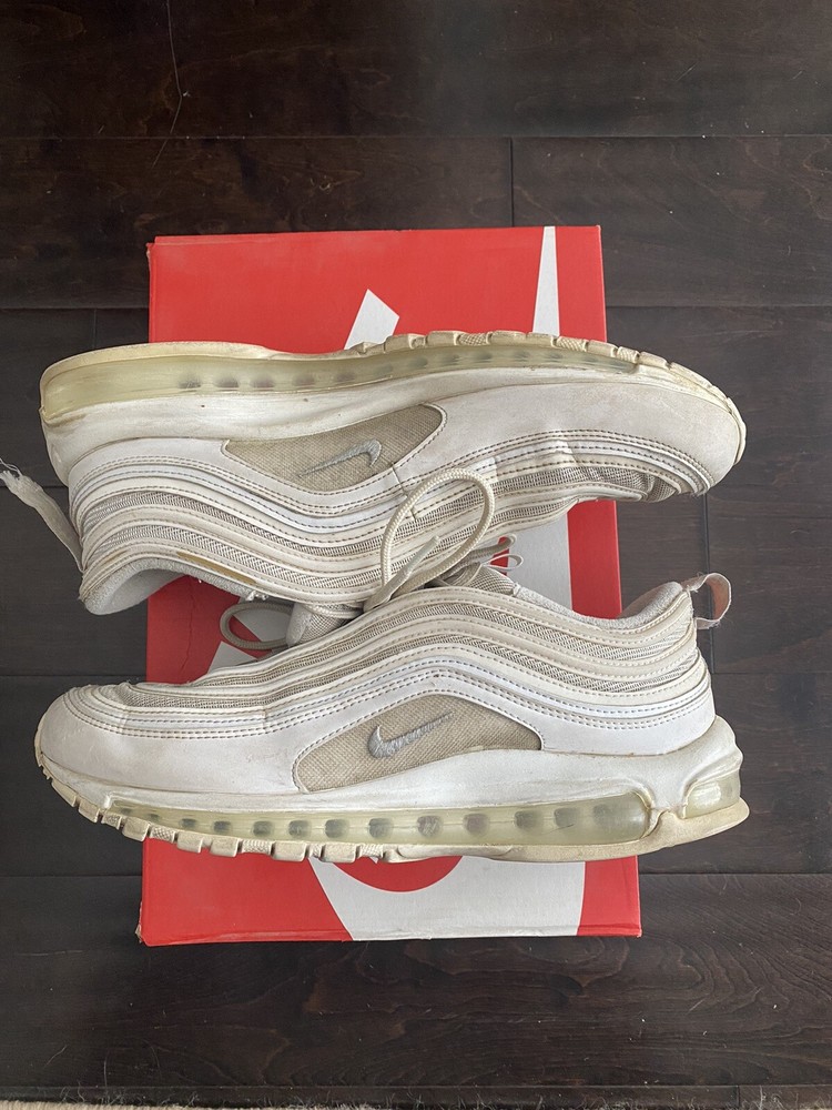 Nike Air Max 97 Triple White Wolf Gray Size 11 Pre-Owned