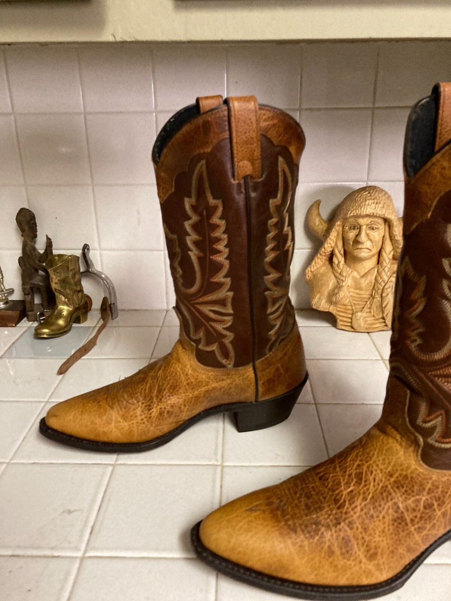 Vintage Abilene Mens Size 8.5 D Two Tone Brown Leather USA  display picture 2