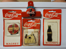 Vintage 1995 Coca-Cola Coke Pop Soda Magnets-LOT of 4 pc bottle Bear chip clip