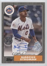 2022 Series 1 1987 Topps Baseball Black /199 Marcus Stroman #87BA-MS Auto 04cw