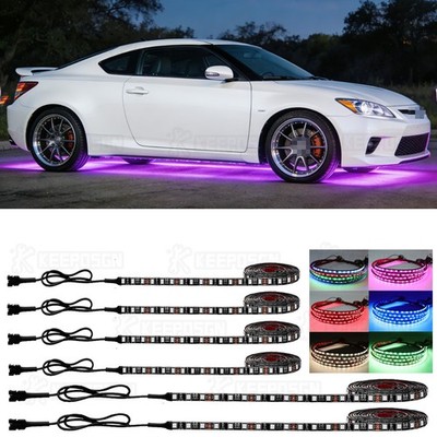 6PCS LED RGB Dream Lights Strip Neon Underglow LED Chasing Kit For Scion TC
