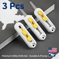 Portable Mini Box Cutter, Serrated Double-Edged Circular Blade Lightweight Tool