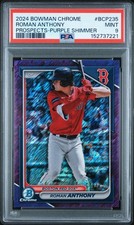 2024 BOWMAN CHROME #BCP235 ROMAN ANTHONY PROSPECTS-PURPLE SHIMMER 41/250 PSA 9!