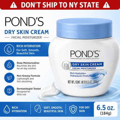 Pond's Dry Skin Cream 6.5 oz Face Moisturizer Rich Hydrating Facial Moisturizer