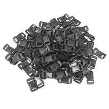 100PCS Black Plastic Side Release Buckles for Paracord Bracelets (3/8")