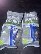 SET OF 2 Assured Men Twin Double Blade Disposable Razors 10 Count Pack Total 20