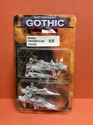 Battlefleet Gothic Imperial Firestorm Class Frigates x3 OOP Sealed GW Metal