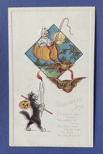 Vintage / Antique 1908-1915 Halloween Greeting Postcard • S. Bergman Publ. Co.