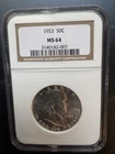 1953 Franklin 50C Silver Half Dollar, NGC MS64