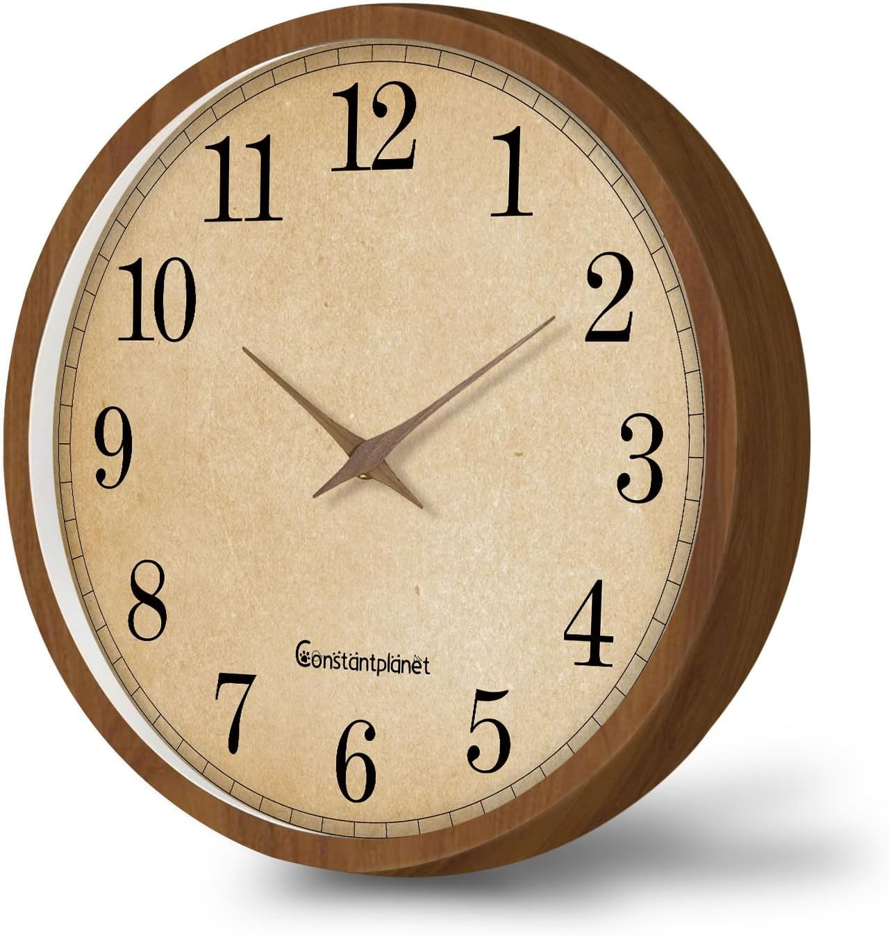 Solid Wood Wall Clock 12 Inch Battery Operated Silent Non Ticking Wall Cloks Ret