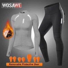 WOSAWE Slim-Fit Winter Women Motorcycle Jacket & High-Waisted Butt-Lifting Pants