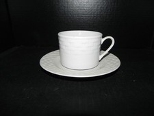 Culinary Collection White Basketweave Cup & Saucer Set