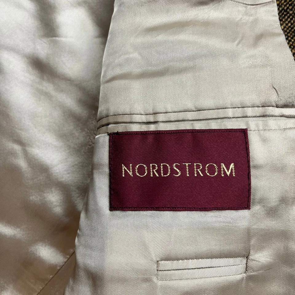 Blazer Hugo Boss masculino 42T mistura de lã jaqueta marrom elástica - Imagem 4 de 4