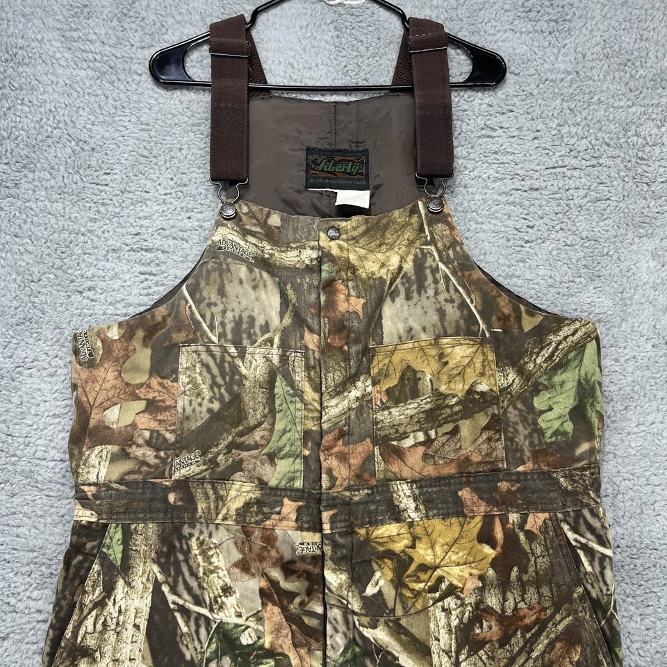 Liberty Insulated Bib Overalls Mens XL Advantage Timber Camo Full Zip Hunting - Image 2 of 4