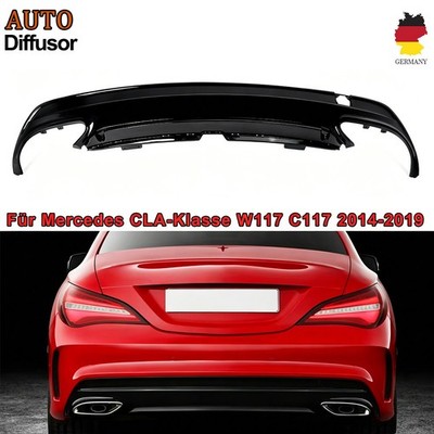 Heckdiffusor Glanz Schwarz passt für Mercedes CLA W117 C117 2014-2019 Heckansatz