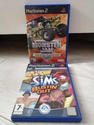 Sony PlayStation 2 Bundle: Sims Bustin' Out / Monster Jam: Maximum Destruction