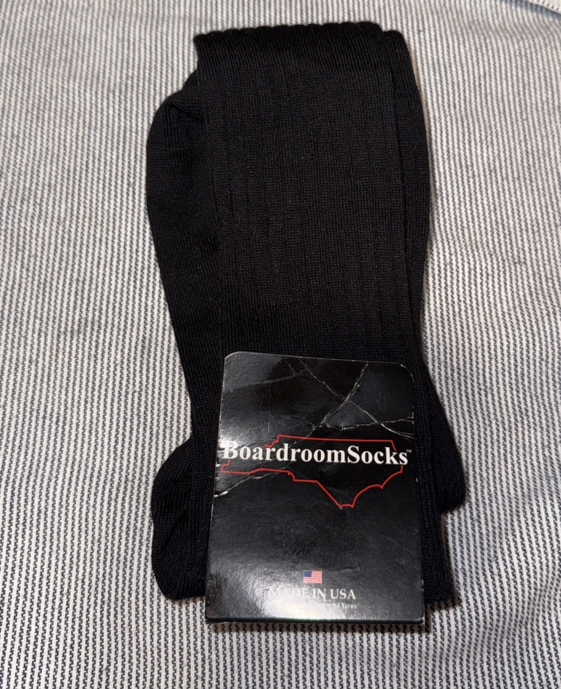 Men's Over Th-Calf Dress Socks, Quality Boardroom Socks 74% Pima Cotton NWT