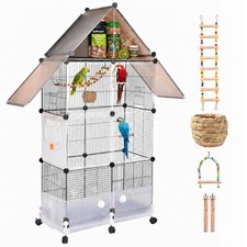 71.8" Parrot Cage Bird Cages for Cockatiel Budgie Lovebird Parrotlet W/ Stand