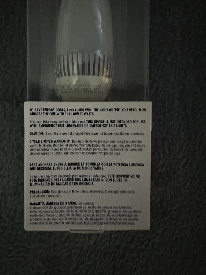 TCP E12 FROSTED FLAME Dimmable LED Technology 3 Watts #RLDT3W30K2 - Image 4 of 4