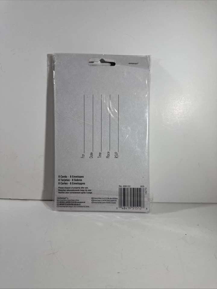 Movie Themed Party Invitations & Envelopes You're Invited Ticket Set of 8 New - Image 2 of 2