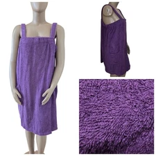 DREAMS CO Spa Towel Bath Wrap w/Shoulder Straps & Pocket 2X 26/28 Purple NWT