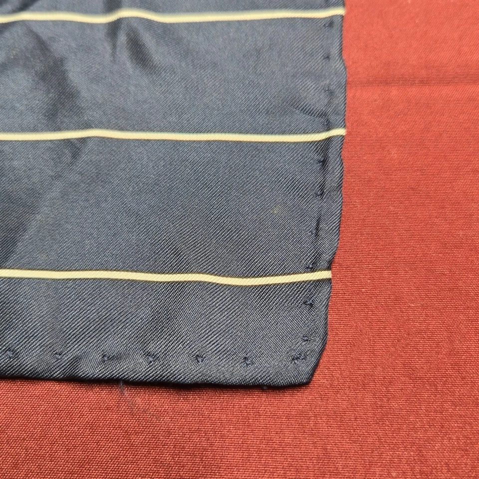 Black/Blue w/ Yellow Stripes Pocket Square 12" - Image 2 of 4