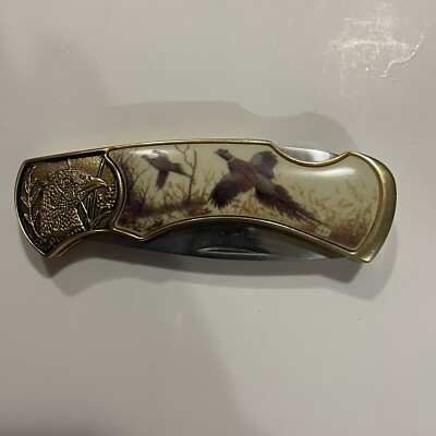 Franklin Mint Pheasnat themed pocket knife L100