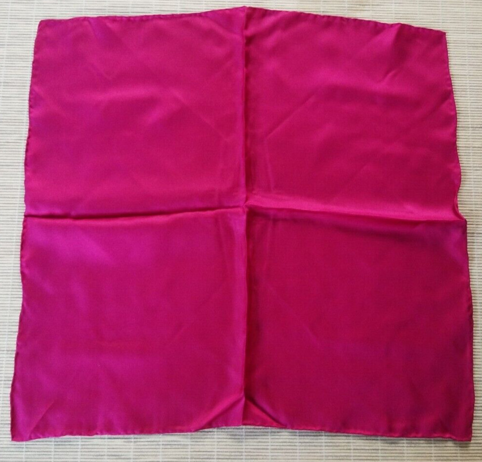 Vintage Paco Rabanne Mens Hand Rolled Fuschia Purple Pocket Square Handkerchief View 2