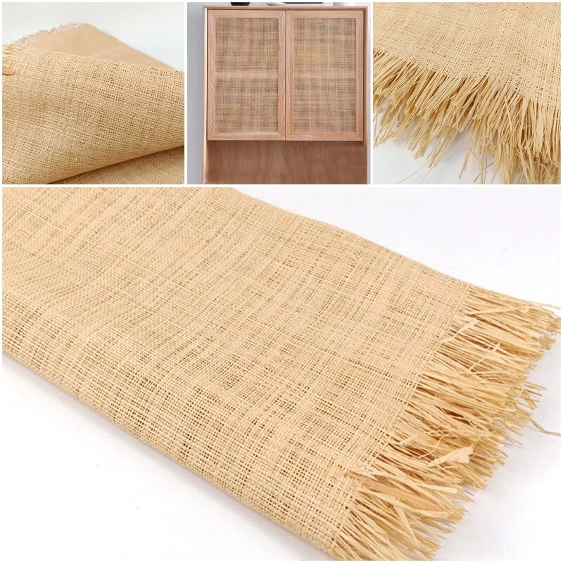 Natural Raffia Mat Weave Sheet Webbing Panels Rattan for Furniture Chair Decor
