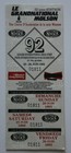 GrandNational Molson Winston Cup NHRA Sanair St Pie 1992 Official ticket Quebec
