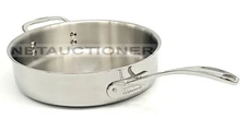 New CALPHALON 3-Ply Stainless Steel 3 Qt Sauté Pan Induction Ready
