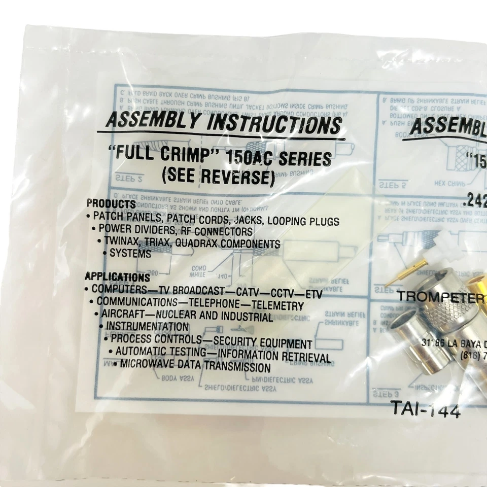 Trompeter TAI-144 Full Crimp Connector, 150AC Series - Image 2 of 4
