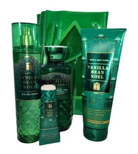 Bath & Body Works Vanilla Bean Noel Mist, Gel, Body & Hand Cream 4pc Gift Set