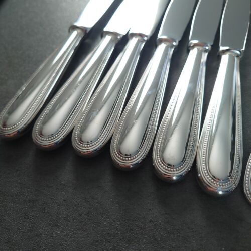 Christofle Perles 12pcs Silverplate Flatware Table Knife Fork Excellent - Picture 17 of 24