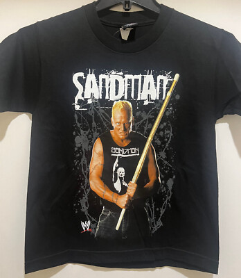 SANDMAN Vintage Youth WWE T-shirt - Licensed WWE T-shirt - NEW 