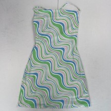 Shein Dress Large 8 Green Sleeveless Knee Length Strappy Swirl Pattern