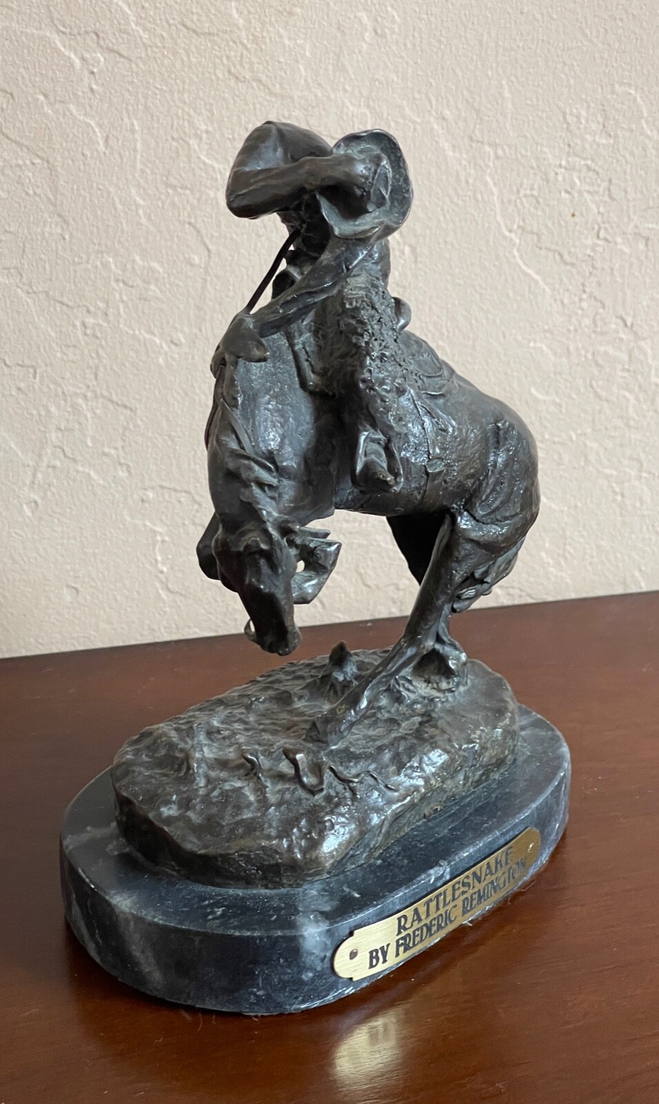 Collectible Vintage Bronze Cowboy Statue Figurine Rattlesnake Frederic