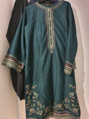 Batik Asian Pakistani Wedding/Party wear dress colour Green size Large | eBay Batik Asian Pakistani Wedding/Party wear dress colour Green size Large | eBay