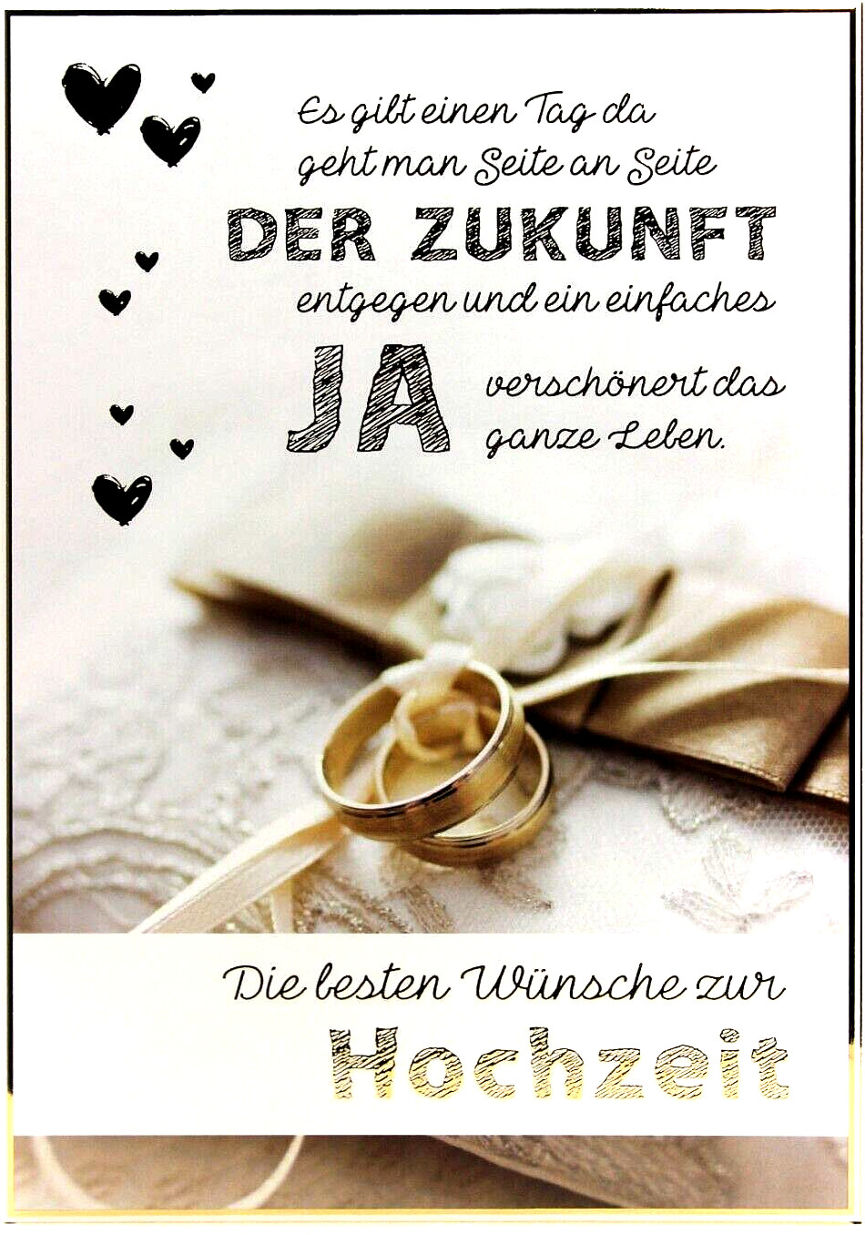avan carte Hochzeitskarte A4 Karte Glückwunschkarte Hochzeit Ringe und Spruch Ja
