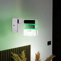 Wandleuchte Wandlampe Flurleuchte Treppenhauslampe Farbwechsler Chrom Metall Led